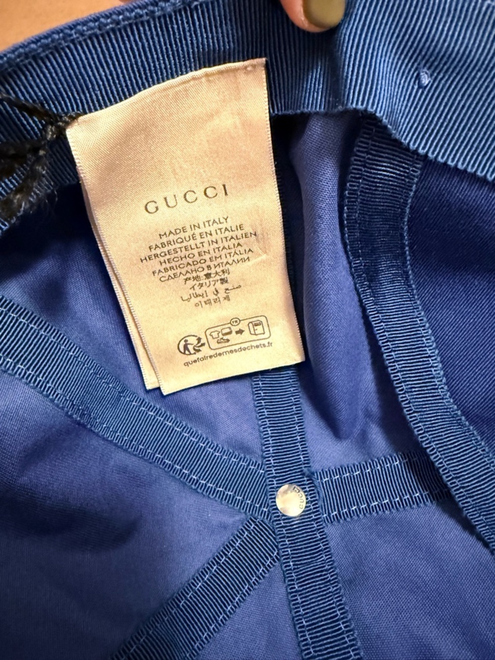 *Authentic* Gucci - College Royal Blue Cap - size Small - NWT, dust bag & COA - Picture 7 of 11